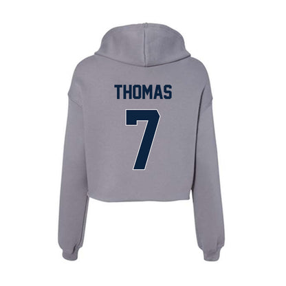 Xavier - NCAA Baseball : Tanner Thomas - Women's Crop Fleece Hoodie-1
