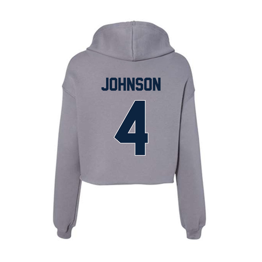 Xavier - NCAA Baseball : Peter Johnson - Women's Crop Fleece Hoodie-1