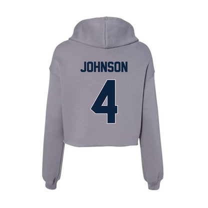 Xavier - NCAA Baseball : Peter Johnson - Women's Crop Fleece Hoodie-1