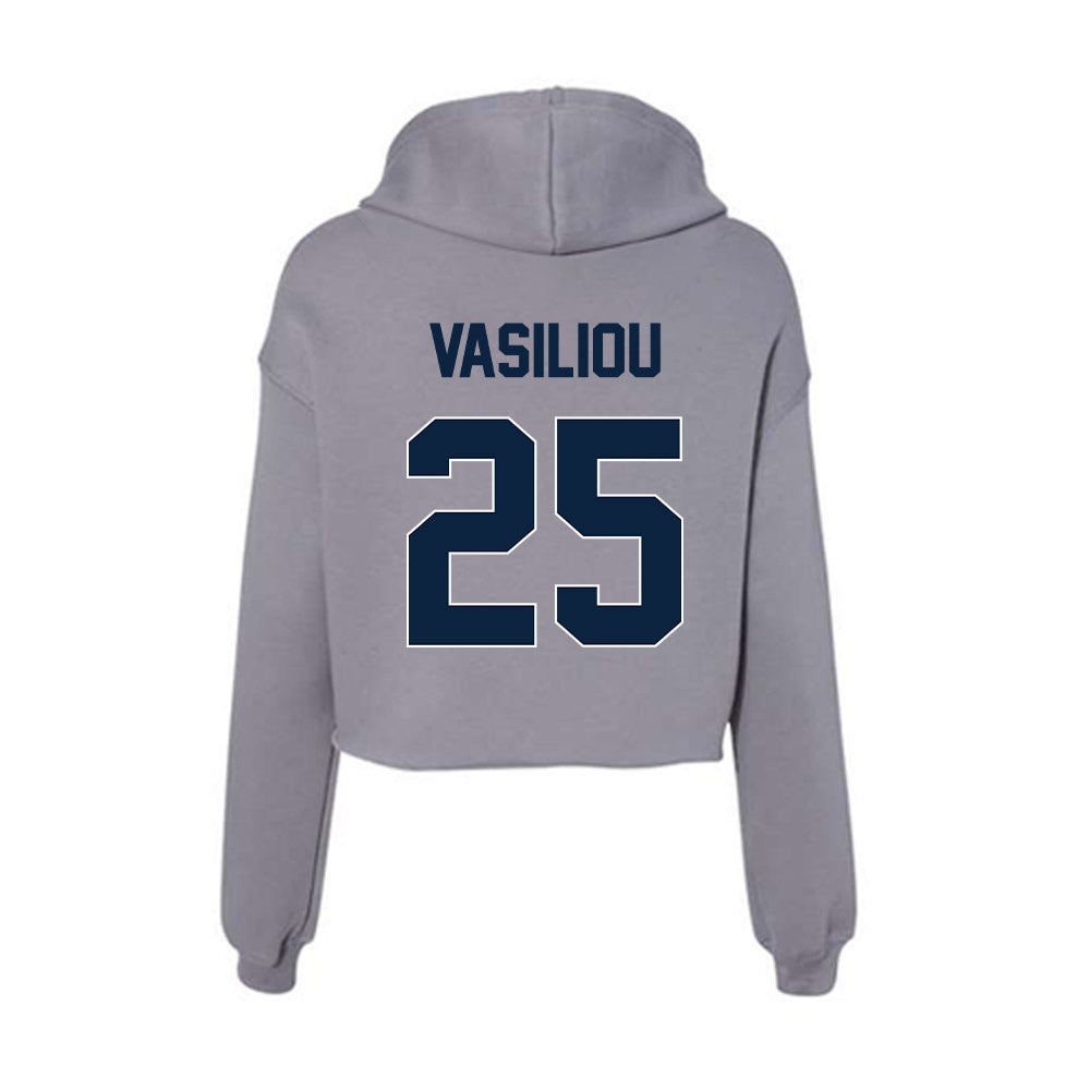 Xavier - NCAA Baseball : Evan Vasiliou - Women's Crop Fleece Hoodie-1