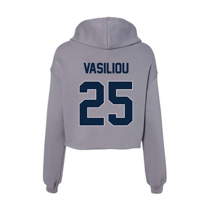 Xavier - NCAA Baseball : Evan Vasiliou - Women's Crop Fleece Hoodie-1