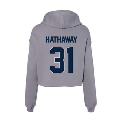 Xavier - NCAA Women's Lacrosse : Genevieve Hathaway - Women's Crop Fleece Hoodie-1