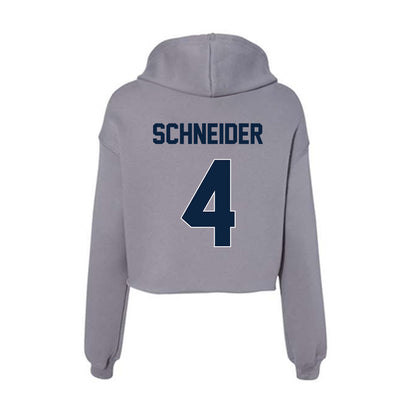 Xavier - NCAA Women's Lacrosse : Paige Schneider - Women's Crop Fleece Hoodie-1