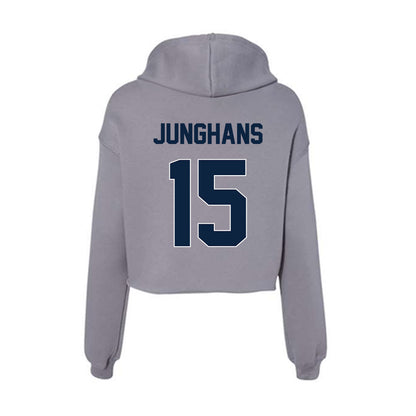 Xavier - NCAA Baseball : Alex Junghans - Women's Crop Fleece Hoodie-1