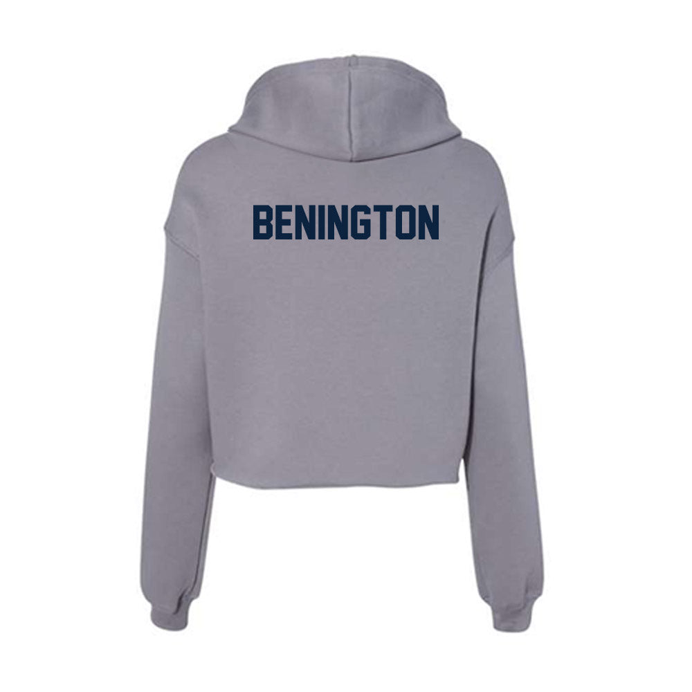 Xavier - NCAA Men's Swimming & Diving : Patrick Benington - Women's Crop Fleece Hoodie-1