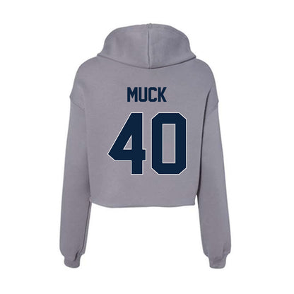 Xavier - NCAA Baseball : Karter Muck - Women's Crop Fleece Hoodie-1