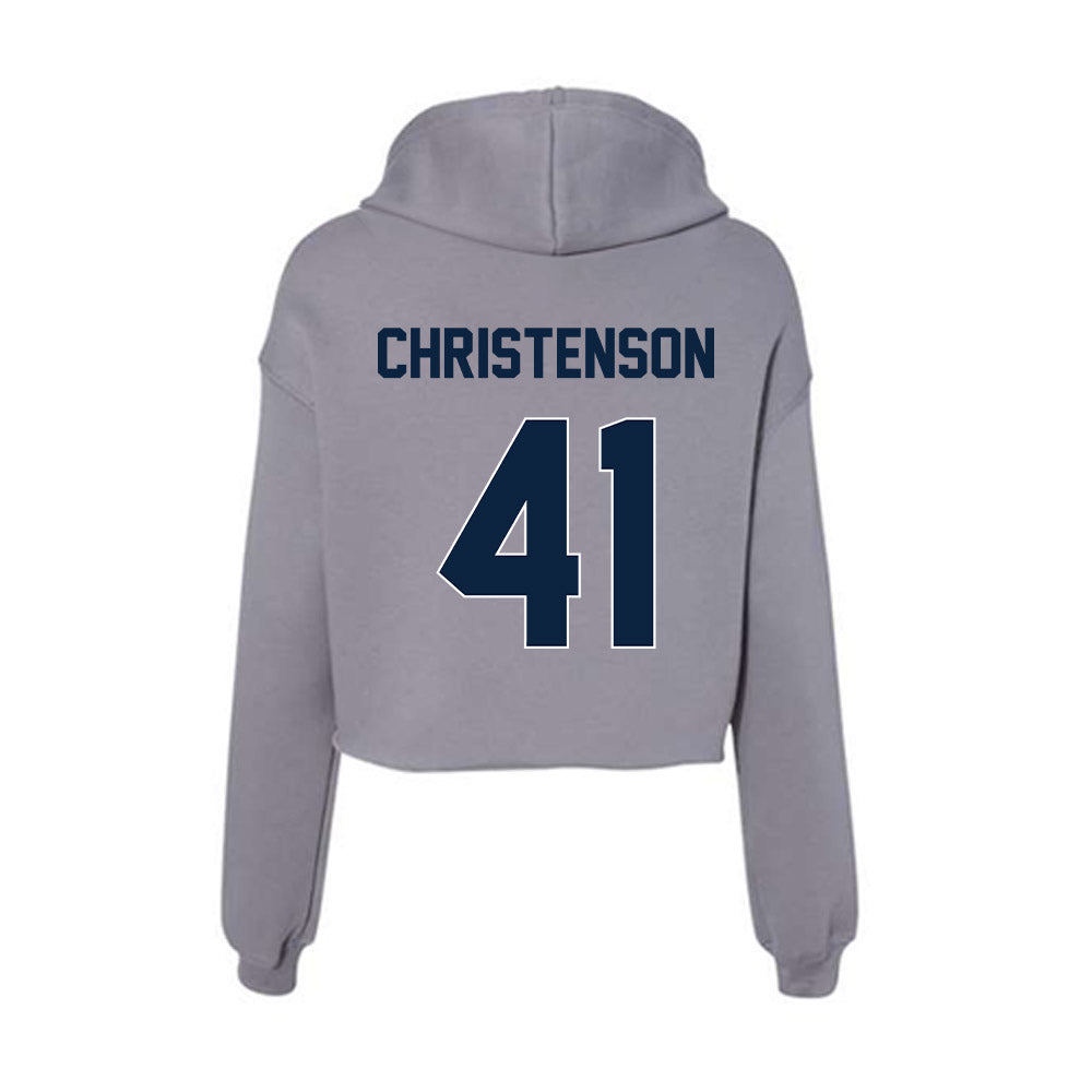 Xavier - NCAA Baseball : Carter Christenson - Women's Crop Fleece Hoodie-1