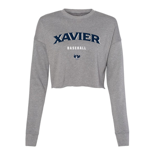 Xavier - NCAA Baseball : Evan Vasiliou - Women's Cropped Crew Fleece-0