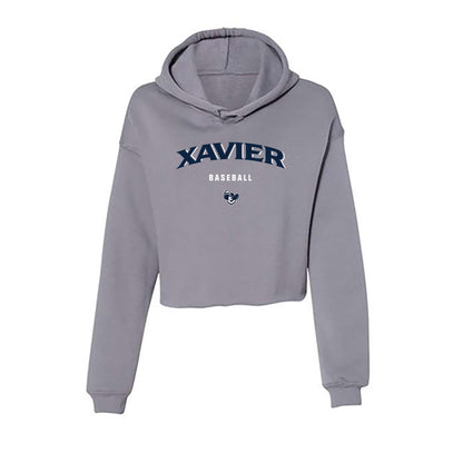 Xavier - NCAA Baseball : Connor Misch - Women's Crop Fleece Hoodie-0
