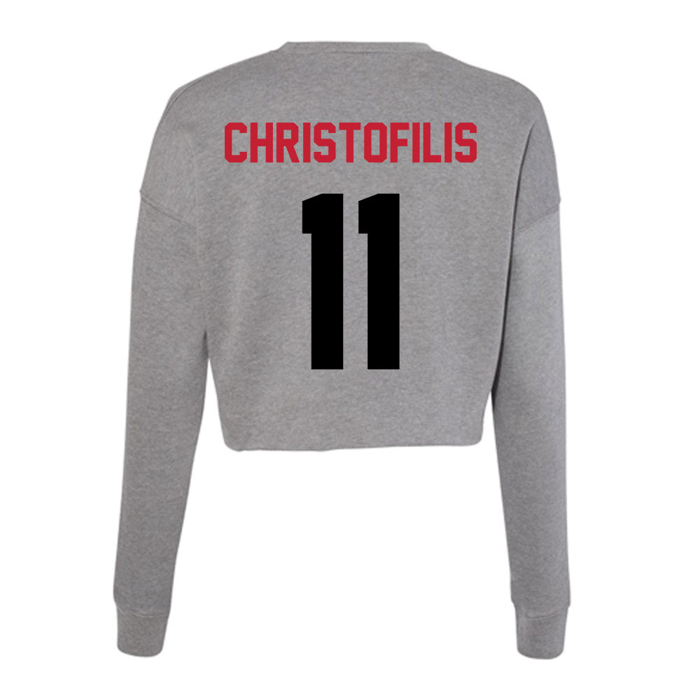 Seattle - NCAA Men's Basketball : John Christofilis - Women's Cropped Crew Fleece-1