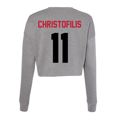 Seattle - NCAA Men's Basketball : John Christofilis - Women's Cropped Crew Fleece-1