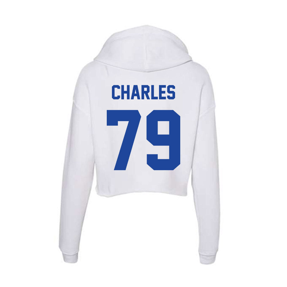 Georgia State - NCAA Football : Ethan Charles - Women's Crop Fleece Hoodie-1
