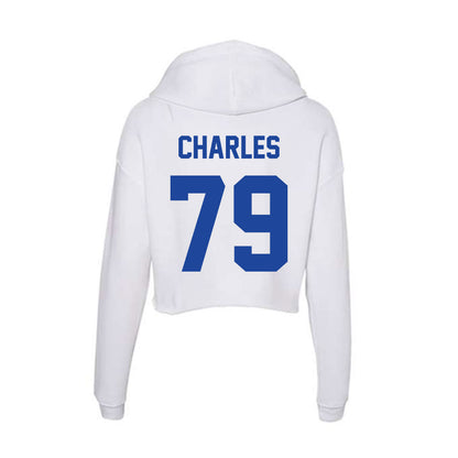 Georgia State - NCAA Football : Ethan Charles - Women's Crop Fleece Hoodie-1