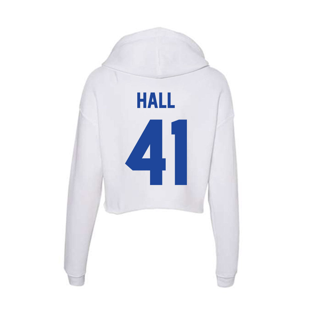 Georgia State - NCAA Football : Jayven Hall - Women's Crop Fleece Hoodie-1