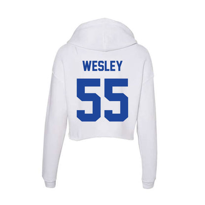 Georgia State - NCAA Football : Antonio Wesley - Women's Crop Fleece Hoodie-1
