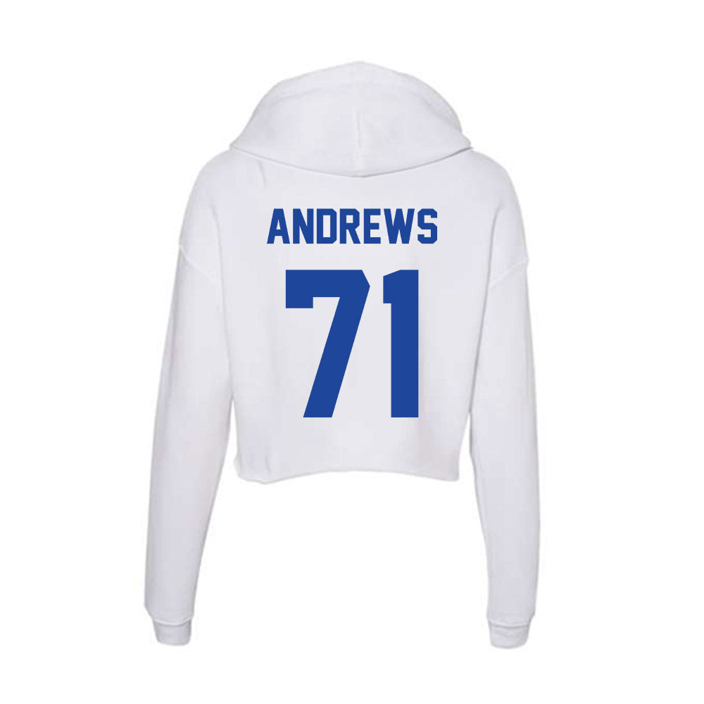 Georgia State - NCAA Football : Aidan Andrews - Women's Crop Fleece Hoodie-1