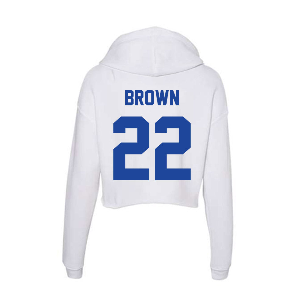 Georgia State - NCAA Men's Basketball : Malachi Brown - Women's Crop Fleece Hoodie-1