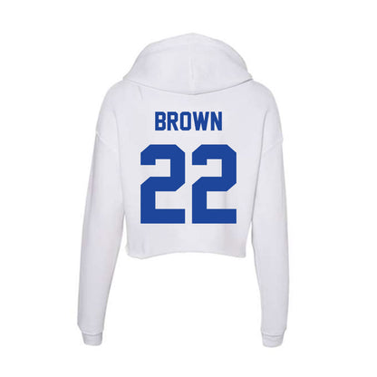 Georgia State - NCAA Men's Basketball : Malachi Brown - Women's Crop Fleece Hoodie-1