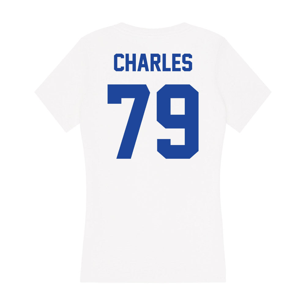 Georgia State - NCAA Football : Ethan Charles - Women's V-Neck T-Shirt-1
