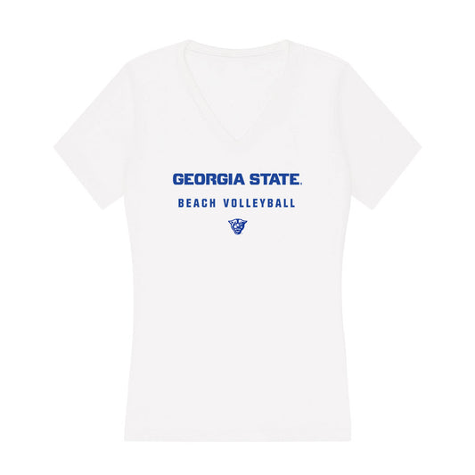 Georgia State - NCAA Beach Volleyball : Kaylie Drysdale - Women's V-Neck T-Shirt-0