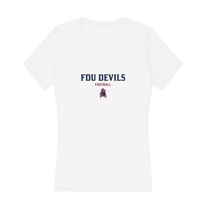 FDU - NCAA Football : John Chatham - Women's V-Neck T-Shirt-0