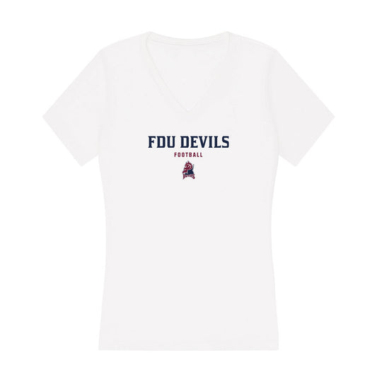 FDU - NCAA Football : John Chatham - Women's V-Neck T-Shirt-0
