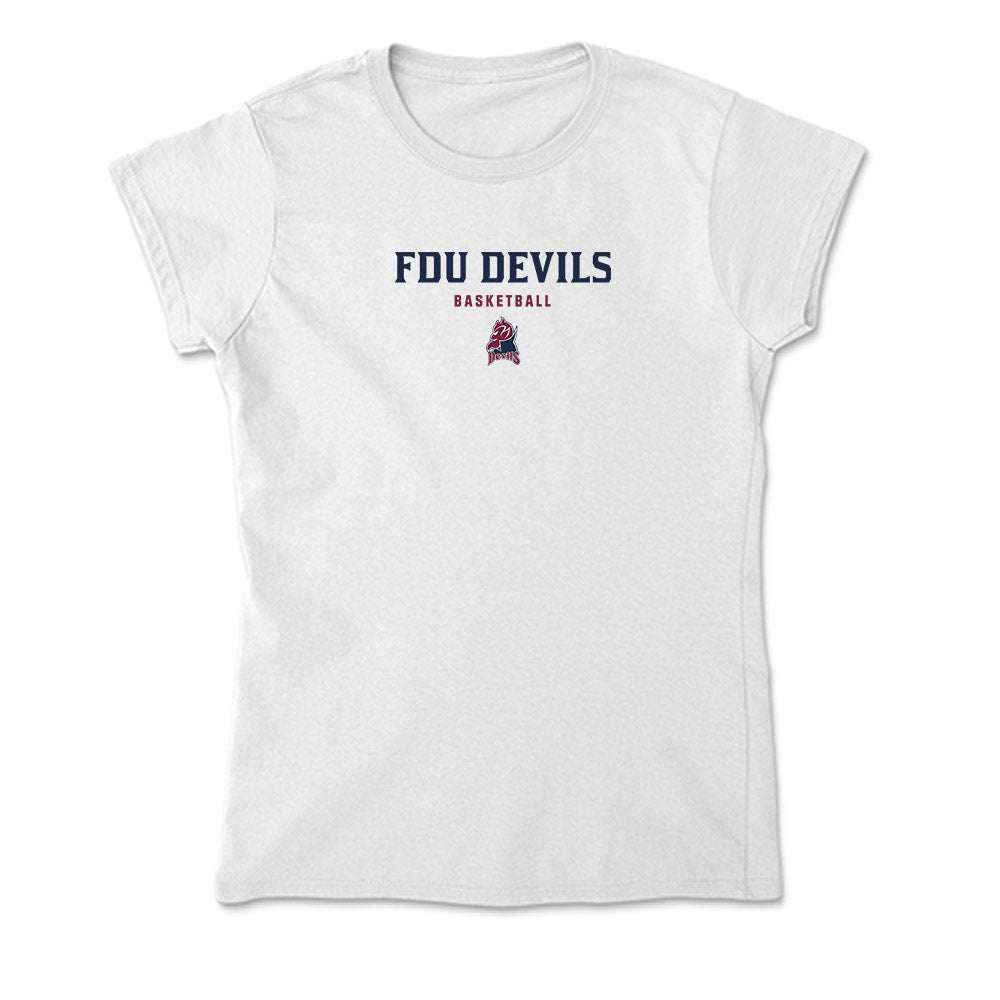 FDU - NCAA Men's Basketball : Frankie Denvir - Soft Style Women’s T-Shirt-0
