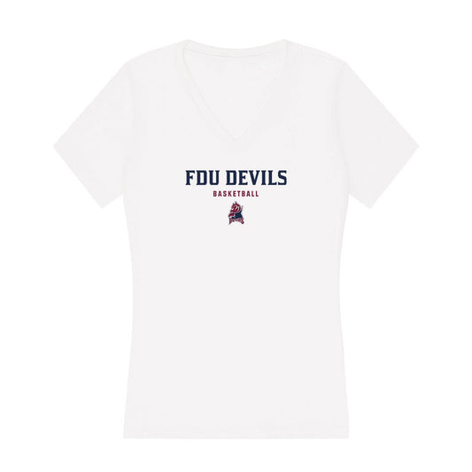 FDU - NCAA Men's Basketball : Aidan Shea - Women's V-Neck T-Shirt-0