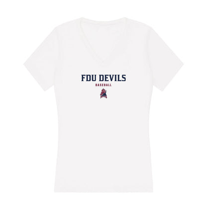 FDU - NCAA Baseball : Evan Sabo - Women's V-Neck T-Shirt-0