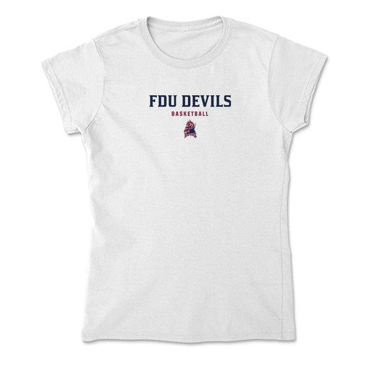 FDU - NCAA Men's Basketball : Sean Moore - Soft Style Women’s T-Shirt-0