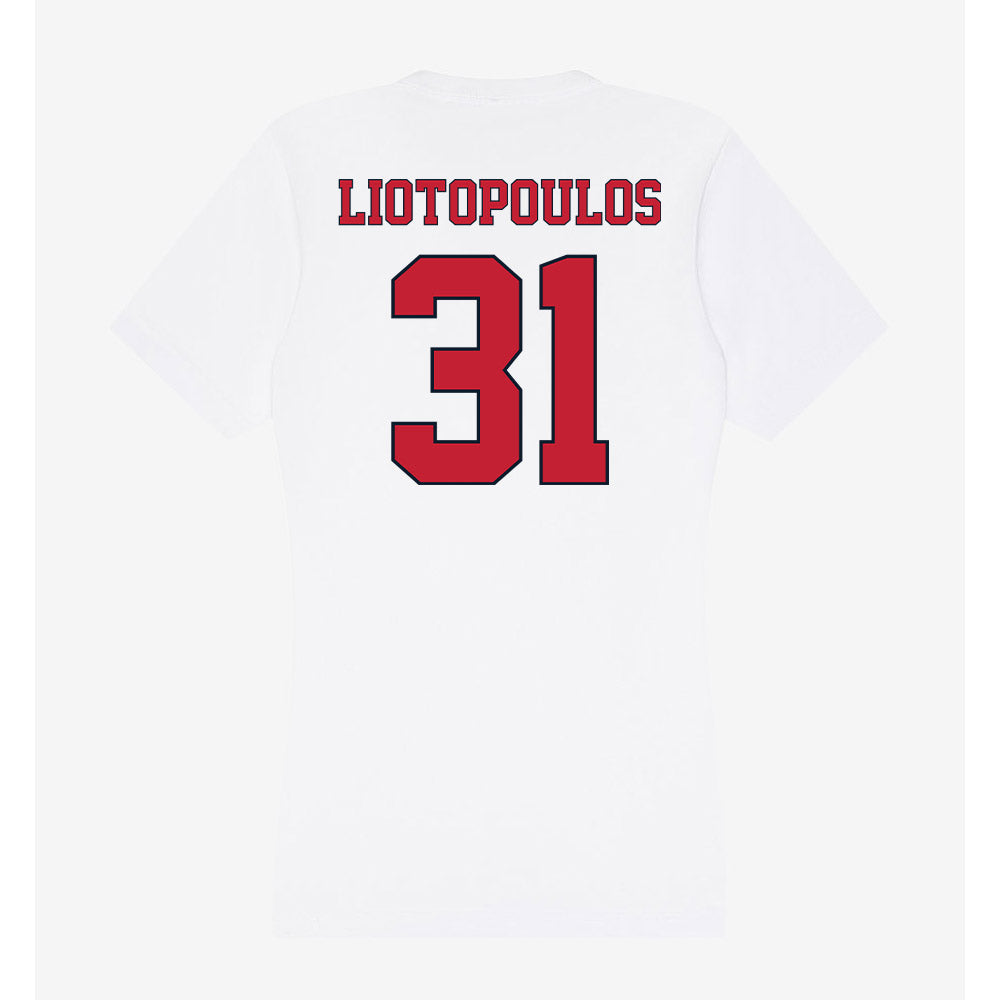 St. Johns - NCAA Men's Basketball : Lefteris Liotopoulos - Women's V-Neck T-Shirt-1