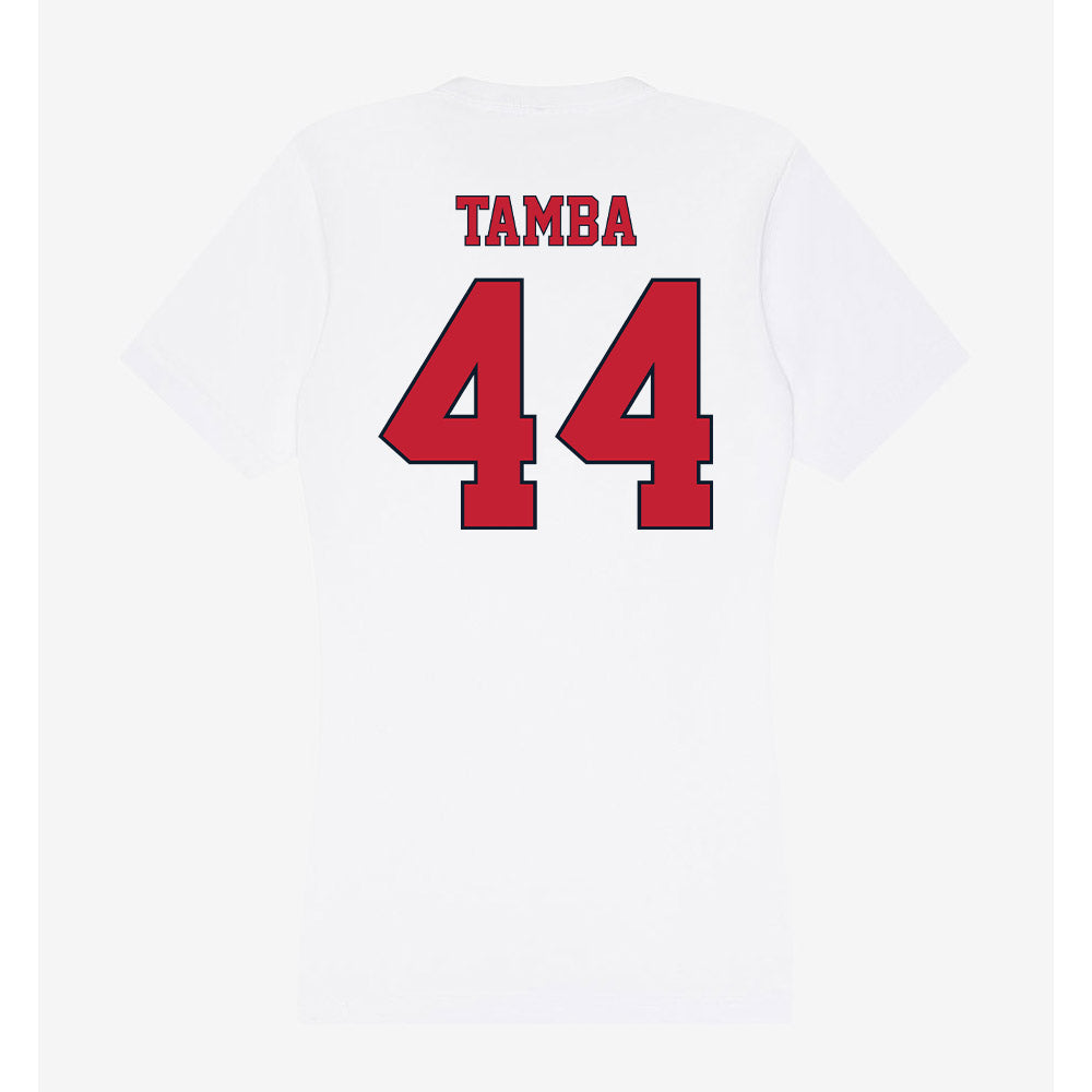 St. Johns - NCAA Men's Basketball : Handje Tamba - Women's V-Neck T-Shirt-1