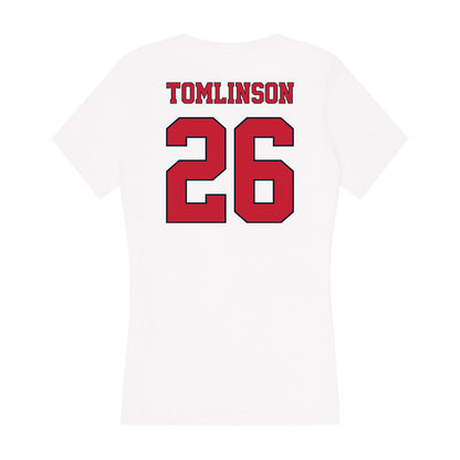 St. Johns - NCAA Men's Soccer : Kaief Tomlinson - Women's V-Neck T-Shirt-1