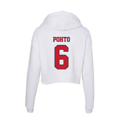 St. Johns - NCAA Men's Basketball : Casper Pohto - Women's Crop Fleece Hoodie-1