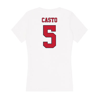 St. Johns - NCAA Softball : Natalie Casto - Women's V-Neck T-Shirt-1