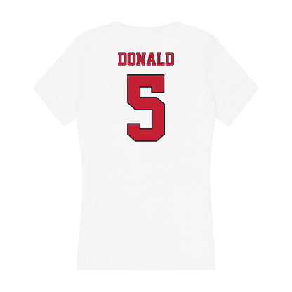 St. Johns - NCAA Women's Basketball : Jailah Donald - Women's V-Neck T-Shirt-1