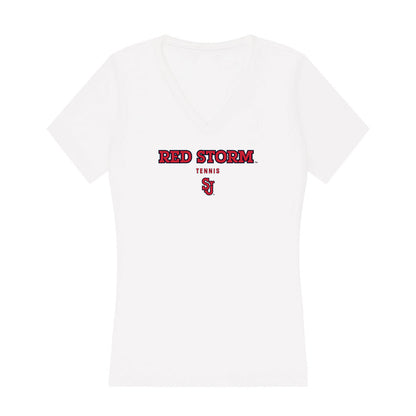 St. Johns - NCAA Women's Tennis : Alicia Gomez - Women's V-Neck T-Shirt-0