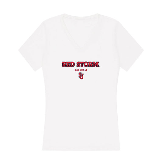 St. Johns - NCAA Baseball : Sam Mettert - Women's V-Neck T-Shirt-0