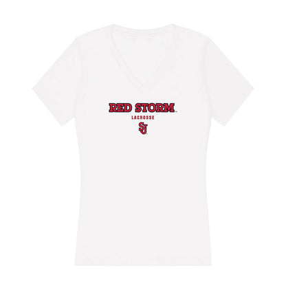St. Johns - NCAA Men's Lacrosse : Luke Mastrogiovanni - Women's V-Neck T-Shirt-0