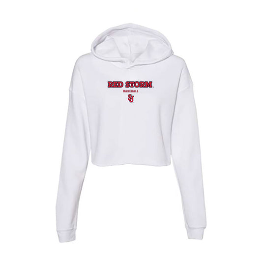 St. Johns - NCAA Baseball : Liam Oleary - Women's Crop Fleece Hoodie-0