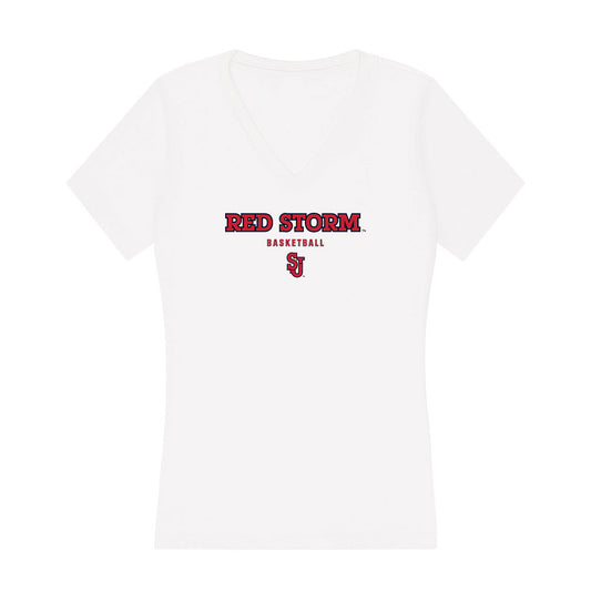 St. Johns - NCAA Women's Basketball : Julie Bahati - Women's V-Neck T-Shirt-0