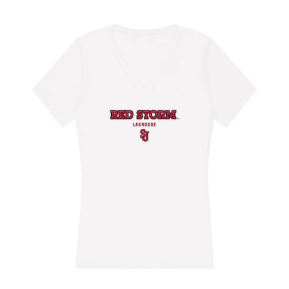 St. Johns - NCAA Men's Lacrosse : Harrison Noel - Women's V-Neck T-Shirt-0