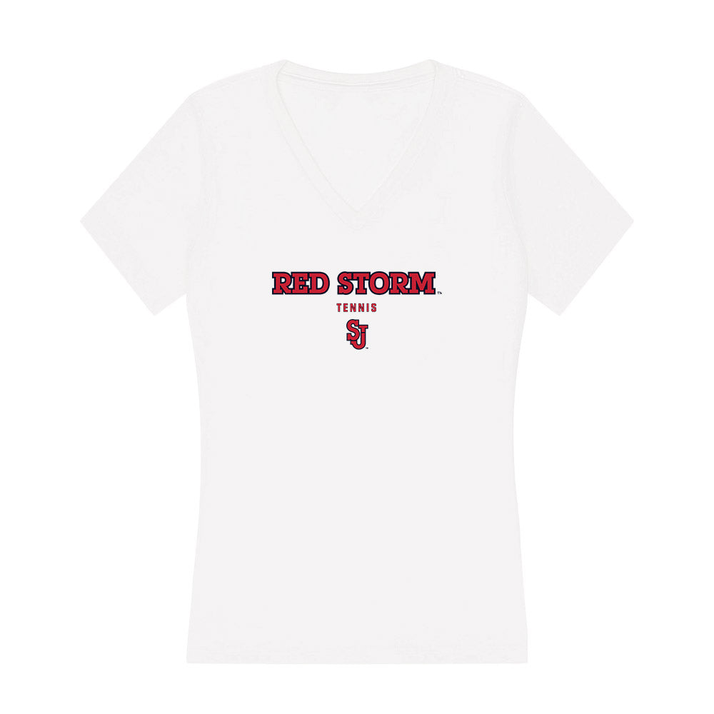 St. Johns - NCAA Women's Tennis : Nicoline Sartz-Lunde - Women's V-Neck T-Shirt-0