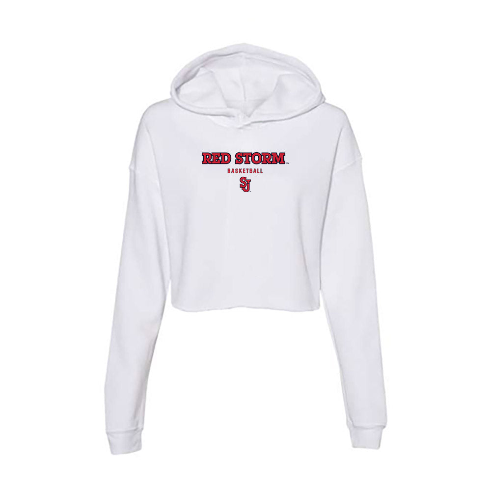 St. Johns - NCAA Men's Basketball : Casper Pohto - Women's Crop Fleece Hoodie-0