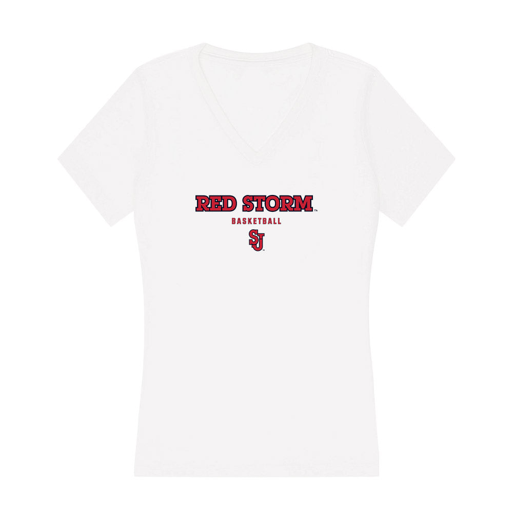 St. Johns - NCAA Men's Basketball : Zuby Ejiofor - Women's V-Neck T-Shirt-0