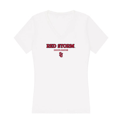 St. Johns - NCAA Cheerleading : Julia Rubino - Women's V-Neck T-Shirt-0