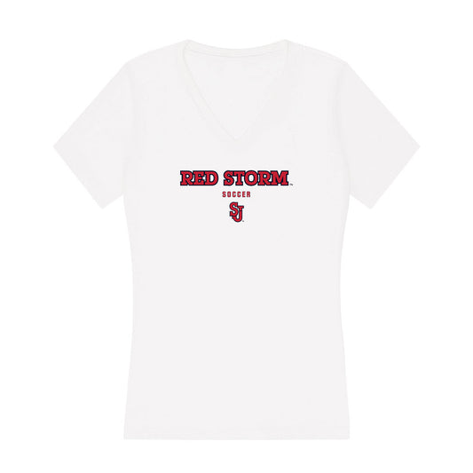 St. Johns - NCAA Men's Soccer : Damian Halat - Women's V-Neck T-Shirt-0