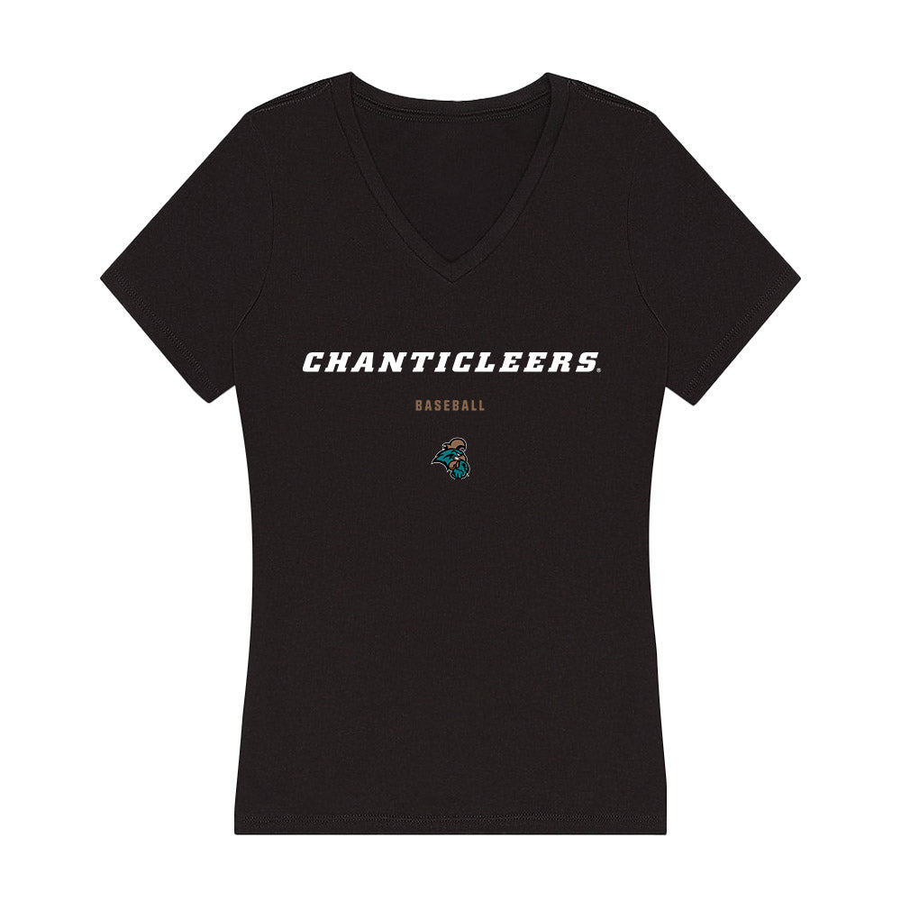 Coastal Carolina - NCAA Baseball : Hudson Lance - Women's V-Neck T-Shirt-0