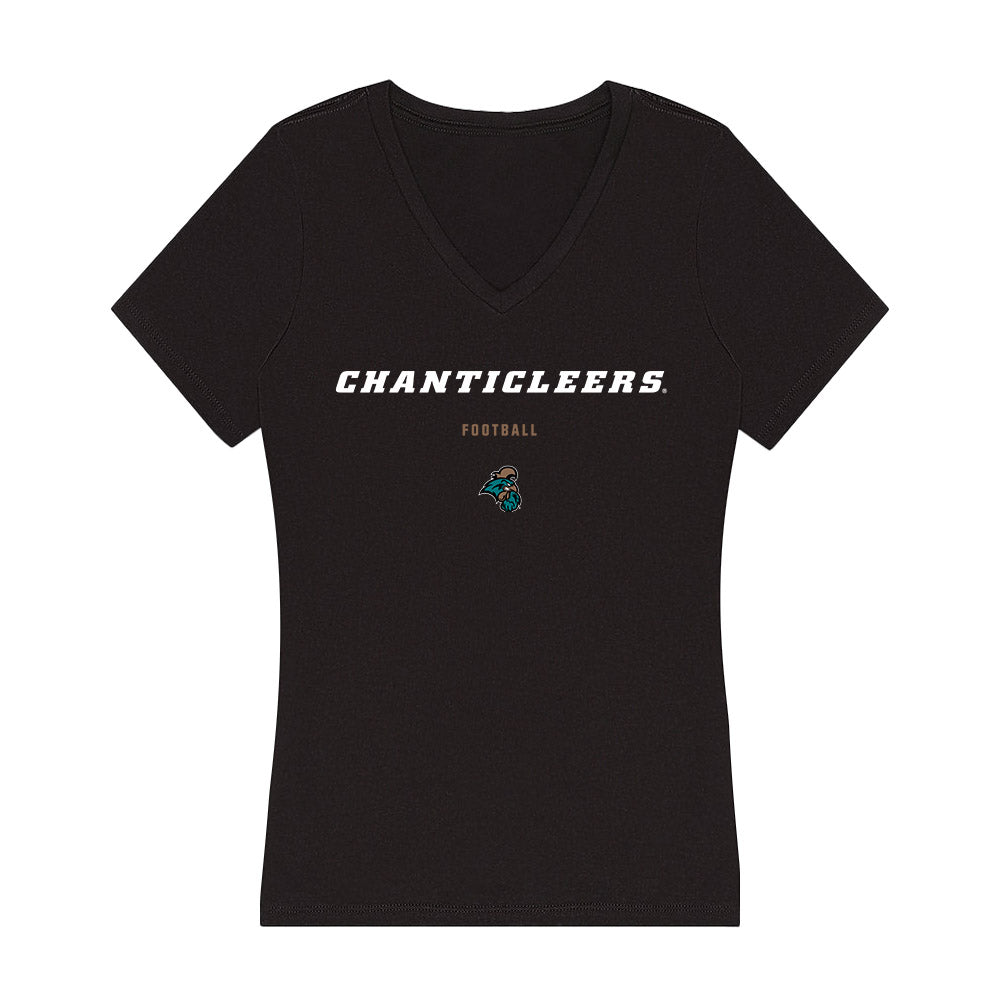 Coastal Carolina - NCAA Football : Nate Thompson - Women's V-Neck T-Shirt-0