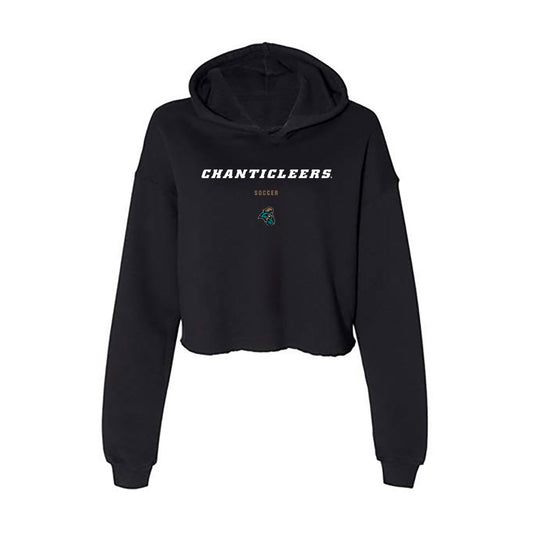 Coastal Carolina - NCAA Men's Soccer : Gudjon Stefansson - Women's Crop Fleece Hoodie-0